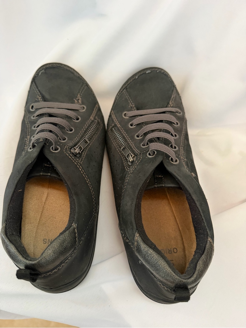 Earth Origins Dark Gray Perforated Lace-Up Sneaker with Side Zipper - Picture 11 of 16